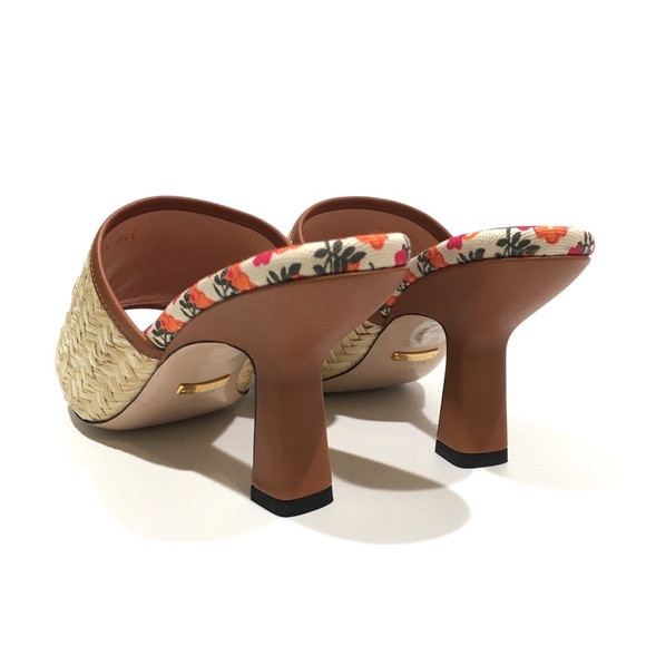 GUCCI INTERLOCKING G RAFFIA HEELED SLIDES -WOMEN’S US 8.5 -NEW - Picture 3 of 11